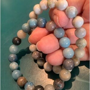 Pair of ocean agate bracelets. Worn twice. Beautiful ocean and river colors!
